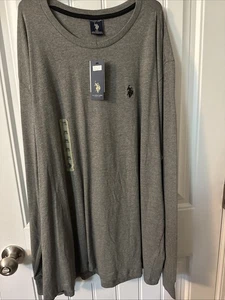 U.S. Polo Assn. Rundhals Pullover T-Shirt Herren Gr.2XL grau meliert langarm - Bild 1 von 2