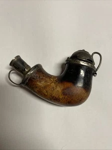 Antica pipa da fumo svedese in argento e legno Meerschaum? 1850 circa - Foto 1 di 12