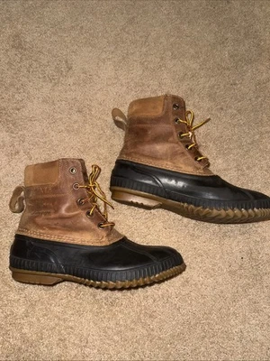 Sorel Cheyanne II NM1704-224 Botas de Cuero Pato Para Hombre Talla 12 Marrón Encaje Foto 1 de 4