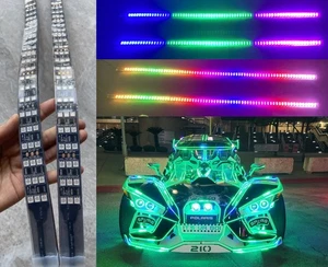 2pcs 6.5FT Triple Row Treble Rolls Dream Color Light Strips Slingshot Motorcycle - Picture 1 of 17