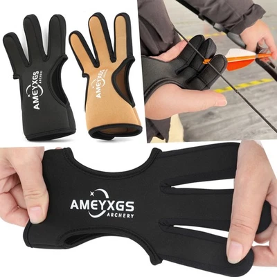 Archery Protective Gear Guard Glove 3Finger Diving Cloth Shooting Hunting Target - Image 1 of 4