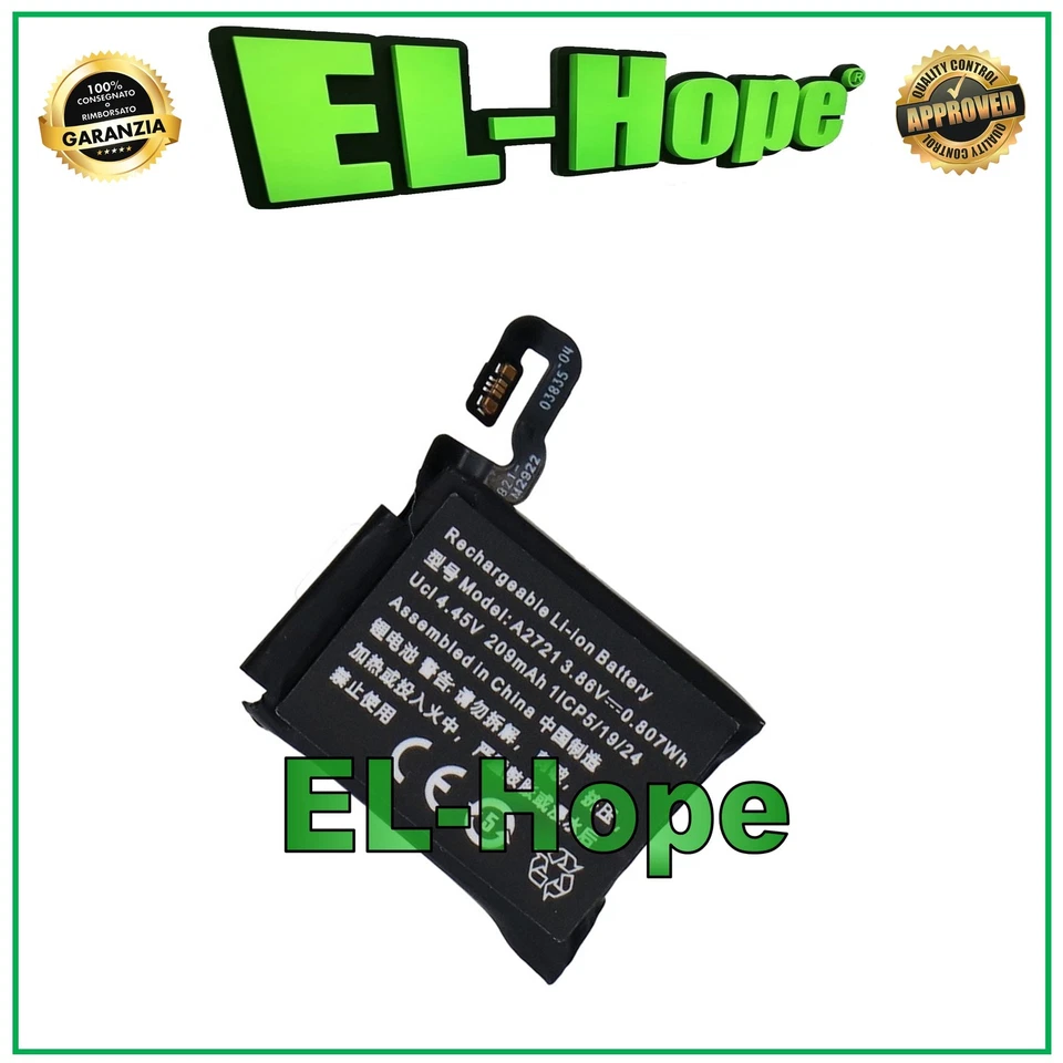 BATTERIA A2721 PER APPLE WATCH SERIE SE2 2022 GPS 40 mm 209 mAh PARI ORIGINALE - Immagine 1 di 1