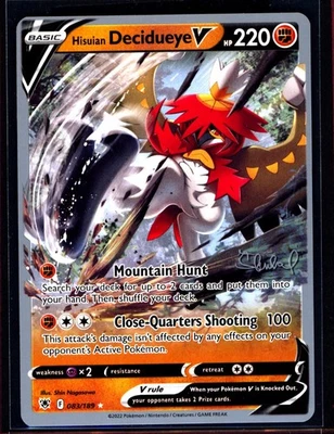 Hisuian Decidueye V 83/189 2022 Pokemon World Champion TCG Pokemon NM 1001#164 - Image 1 of 2