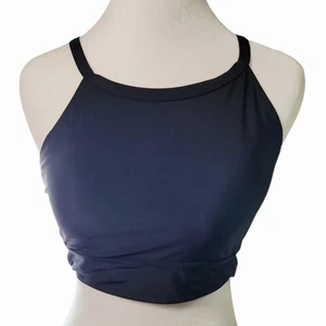 NWOT Women’s Black High Neck Sports Bra Small Activewear Crop Top - Picture 1 of 6