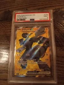 2025 POKEMON BLK EN-BLACK BOLT ULTRA RARE #158 ZEKROM EX PSA 9 - Picture 1 of 3