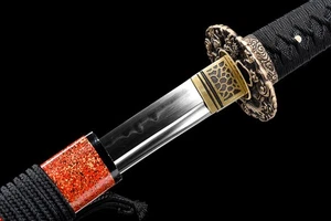 Handgefertigtes Japanisches Katana aus T10-Stahl, tonvergütet, mit Spiegelpolitu - Bild 1 von 16