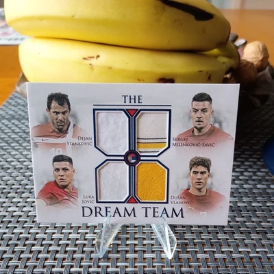 Futera Stanković, Jović, Vlahović Milinković-Savić Match Worn Patch /10 Bookend - Image 1 of 2