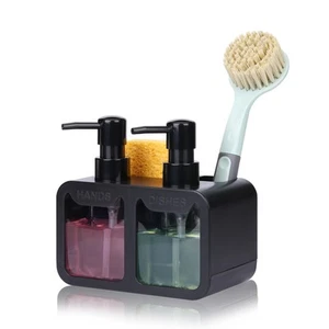 Dish Soap Dispenser for Kitchen Countertop with Sponge Caddy and Brush Holder... - Picture 1 of 7