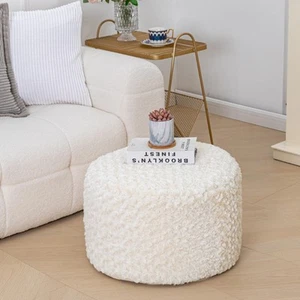 Unstuffed Pouf Ottoman Cover Handmade Footstool Ottoman Storage Solution Floo... - Picture 1 of 9