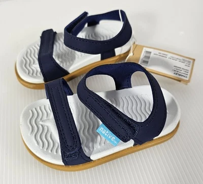 NEW Native Shoes Kid's Size C5 Charley Sandals Blue/White - Image 1 of 4