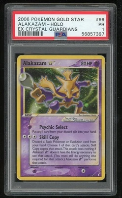 Pokemon Alakazam Gold Star EX Holo Rare Crystal Guardians 99/100 PSA 1 Poor - Image 1 of 2