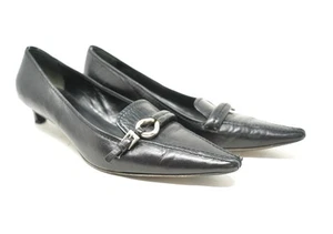 Prada Absatz schwarz Leder spitz zulaufend Schnalle Damengröße 39,5 US 9 - Bild 1 von 13