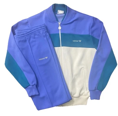 Raro, Adidas Trefoil 80’s chándal cremallera completa chándal chaqueta y pantalones. Unisex M Foto 1 de 4