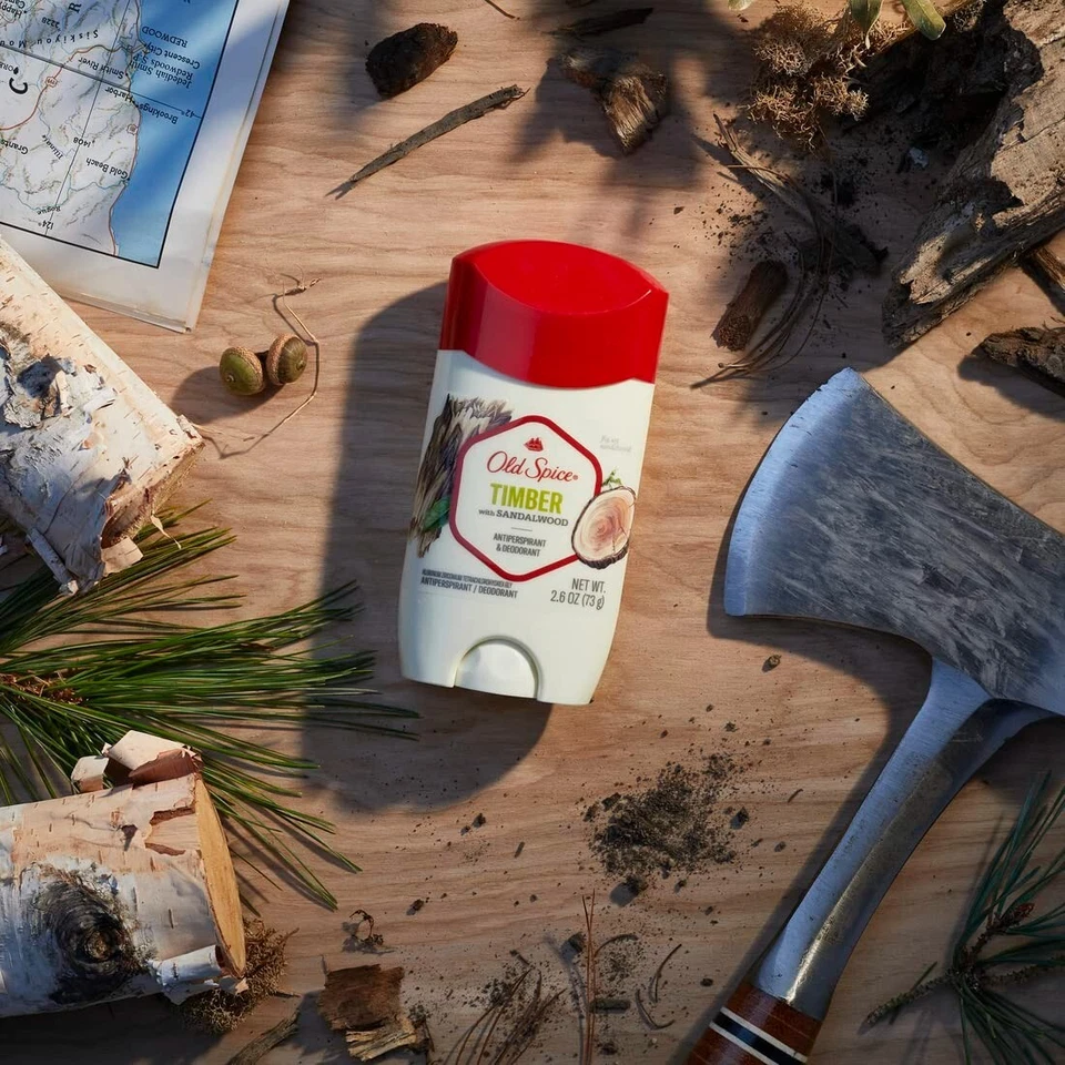 2x Old Spice Timber With Sandalwood Deodorant Solid 2.6 Oz