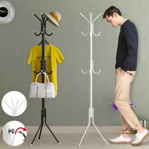 Garderobenständer Kleiderständer Kleiderstange Standgarderobe schwarz und weiß - Bild 1 von 12