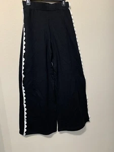 NWT womens Thick Jersey Wide Leg Pants Black Sz 10 Khaadi Pret - Picture 1 of 7