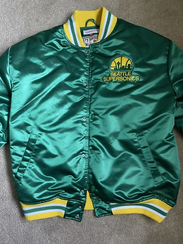Seattle SuperSonics Mitchell & Ness NBA Men's Satin Jacket XXL *USED* Cover