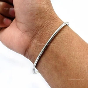 Bracciale A Serpente In Argento Sterling 925 Fatto A Mano G25 - Foto 1 di 5