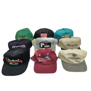 VTG Lot of 9 Assorted Snapback Strapback Patch Trucker Hats Advertising Caps L#4 - Picture 1 of 3