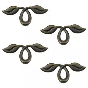 4 Pack 4" Vintage Style Leafy Drawer Pull Bronze Dresser Handles Leaf Dresser Pu - Picture 1 of 7