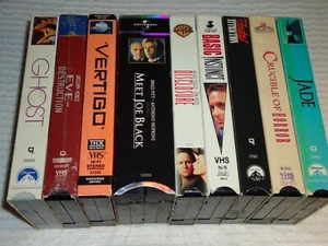 Lot of 10 VHS Tapes (HORROR / ROMANCE COLLECTION) Basic instinct GHOST Jade more - Picture 1 of 12