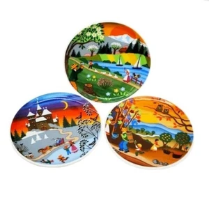 Kunst-Palette Regnitzlosau K+T German 3 Plates Vintage Porcelain Seasons Bavaria - Picture 1 of 7