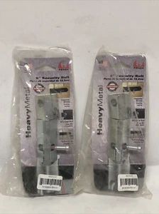 Lot Of (2) 6" Heavy Metal Security Bolt - Zinc - Concealed Fasteners - Picture 1 of 4