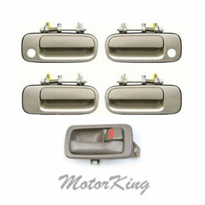 DS409 92-96 For Toyota Camry 1 Brown Inside & 4 Beige 4M9 Outside Door Handle - Image 1 of 4