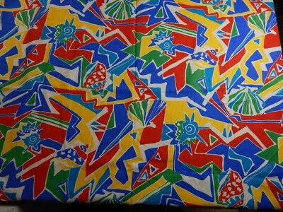 BEACH NAUTICAL GEOMETRIC SHELLS, BTY x 45" Vintage Cotton Blend Heavier Fabric - Image 1 of 4