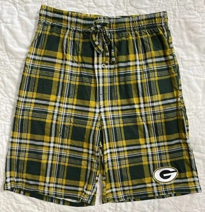 Adult NFL Green Bay Packers Flannel Plaid Sleepwear Shorts, Small - Picture 1 of 4