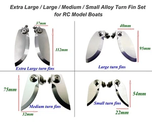 Alloy CNC Large / Medium / Small Turn Fin Set for Ele Nitro Gas RC Model Boat - Picture 1 of 21