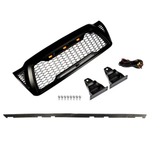 For Toyota Tacoma 2005-2011 Front Bumper Grille Black Mesh W/3 LED Lights New - Picture 1 of 12