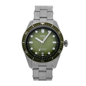 Oris Divers Sixty-Five Green Dial Steel Auto Watch 01 733 7707 4057-07 8 20 18 - Picture 1 of 5