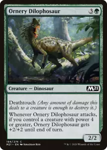 ORNERY DILOPHOSAUR x4 mtg NM-M M21 Magic Core Set 2021 4 comuni - Foto 1 di 1