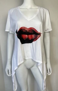 Alexander McQueen 2009 The Horn Of Plenty Red Lips Print White Top - Picture 1 of 9