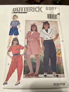 Sewing Pattern Girls Jacket Top Shorts Harem Pants Butterick 5287 Size 12-14 - Picture 1 of 1