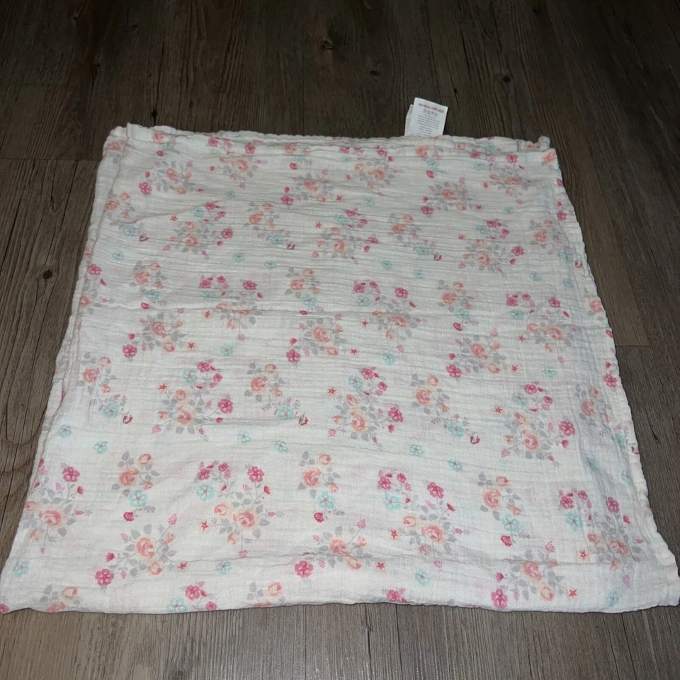 Manta de Recepción de Bebé Rene Rofe Rosa Floral 100% Algodón Muselina 36x35 Foto 1 de 4