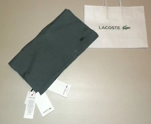 New With Tags & Gift Bag Lacoste Green Wool Cotton Long Designer Scarf Croc Logo - Picture 1 of 8