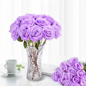 50PCS Artificial Roses with Long Stems - Realistic Silk Flowers, Fake Roses R... - Picture 1 of 7