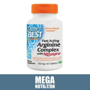 Doctors Best Fast Acting Arginine Complex + Nitrosigine Boost Blood Flow 750mg - Picture 1 of 2
