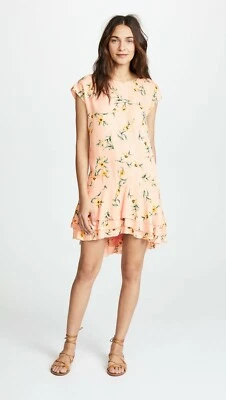 Vestido túnica JOIE rubor rosa arena estampado floral volantes en capas seda cambio L = 10 Foto 1 de 4