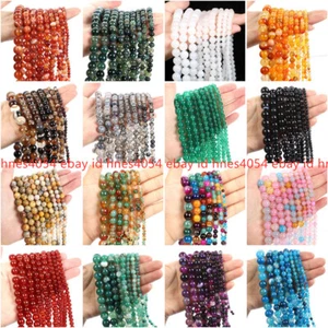 4mm 6mm 8mm 10mm 12mm Achat Natur Edelstein Rund Zwischenring Perlen Schmuck Herstellung  - Bild 1 von 45