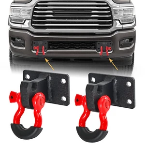 Soporte de montaje de gancho de remolque delantero y grilletes de anillo en D para Dodge Ram 2500/3500 2010-2020 - Imagen 1 de 9