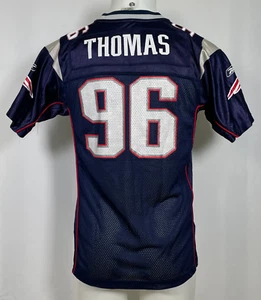 Adalius Thomas #96 New England Patriots NFL Reebok Blue Jersey Youth LARGE - Picture 1 of 15