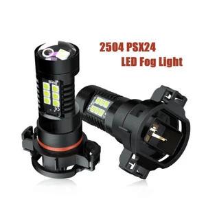 2Pcs 2504 PSX24 LED Fog Light Bulbs 40W 6000K White Super Bright, Plug and Play - Picture 1 of 13