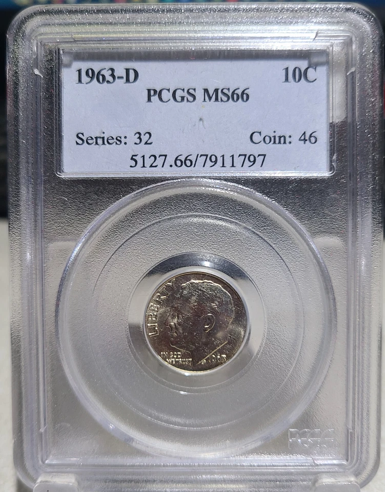 1963 D Roosevelt Dime PCGS MS66 - Image 1 of 2
