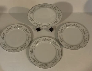 (4) Vtg Harmony House Platinum Garland Dinner Plates 10" Sears Platinum Wheat - Picture 1 of 3