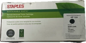 Staples Toner Compatible HP 12A Q2612A Black Toner Print Cartridge - Picture 1 of 1