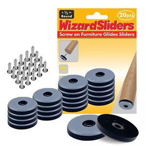 Screw on Furniture Sliders 20PCS 1-1/2" PTFE Chair Glides Chair Sliders for C... - Picture 1 of 7