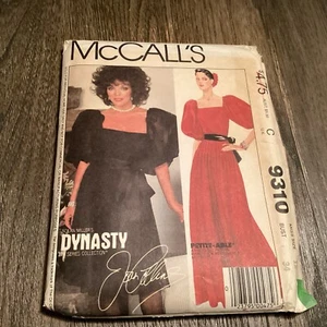 Vintage McCalls 9310 Missed Dresses TV Dynasty Collection Size 12 Uncut - Picture 1 of 3